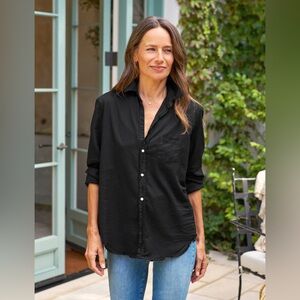 Grayson Women's Black Button-Up the hero Shirt - Classic Relaxed frank&eileen